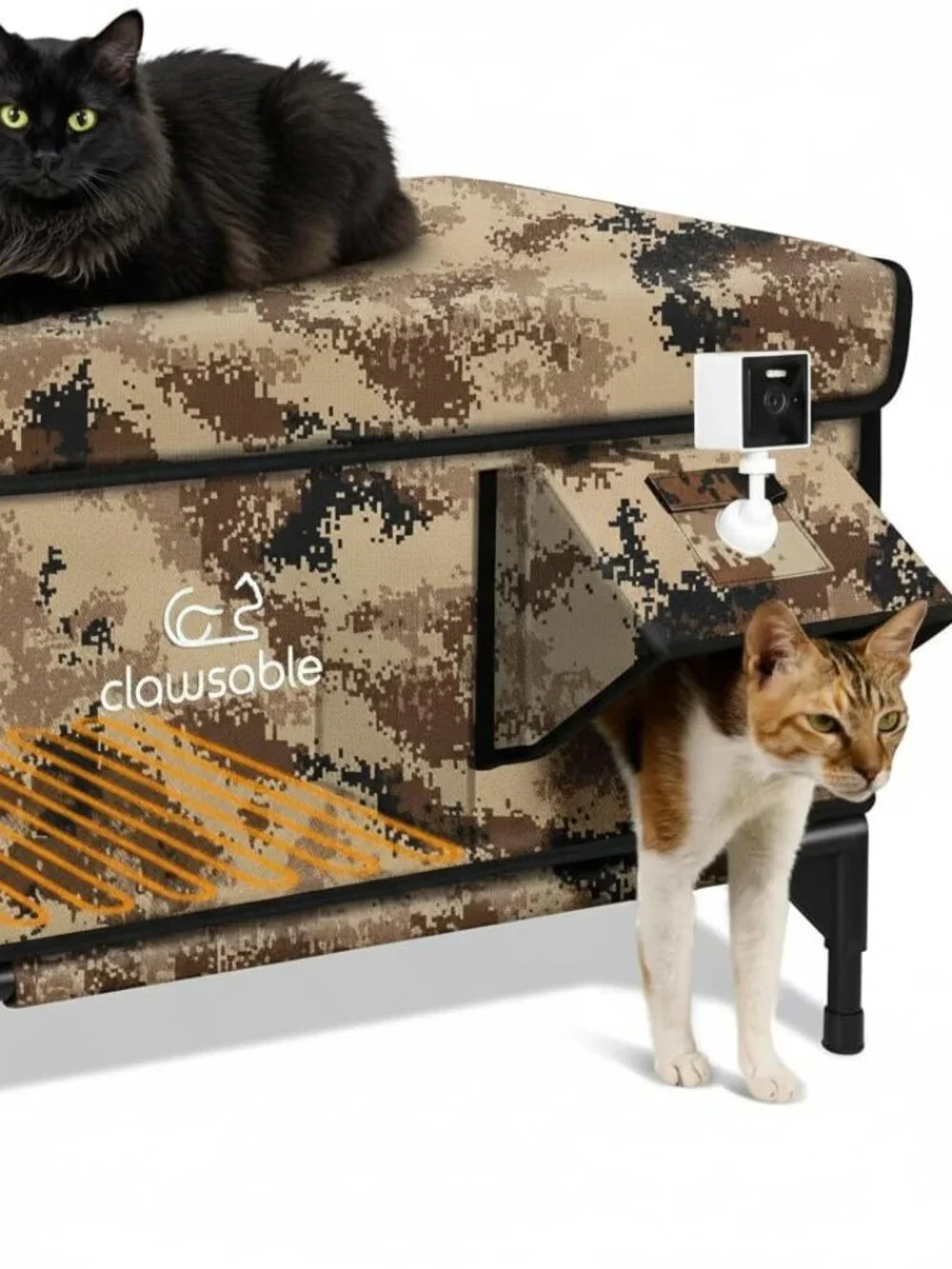 Rolimate Heated Outdoor Cat House w/ Pet Camera Waterproof Insulated Shelter